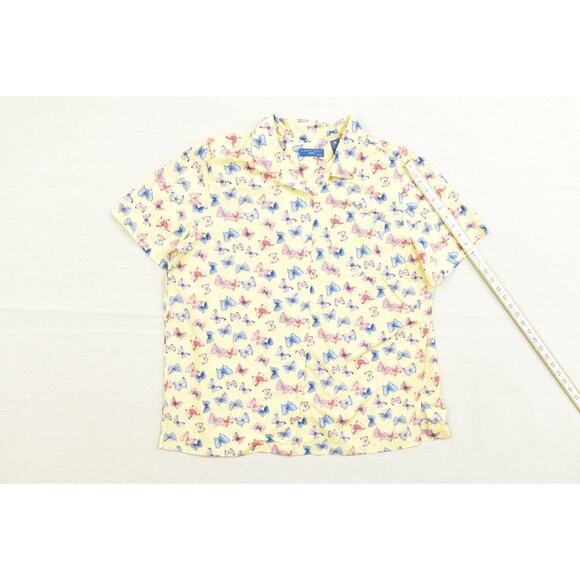 Karen Scott Women's Plus Size 1X Butterfly Print Short Sleeve Button Shirt - Picture 4 of 8